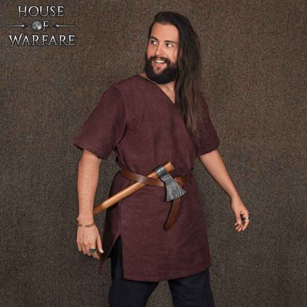 Mens Half Sleeve Viking Undertunic - Brown