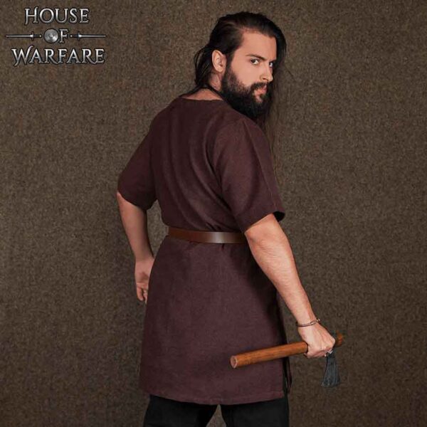 Mens Half Sleeve Viking Undertunic - Brown