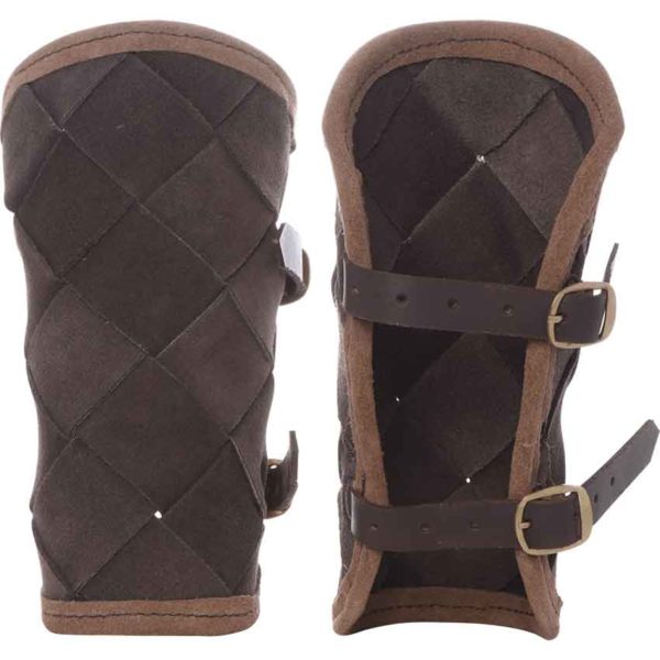 Leather Viking Bracers - Brown