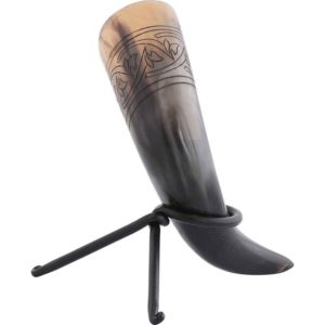 Floral Knotwork Drinking Horn with Stand