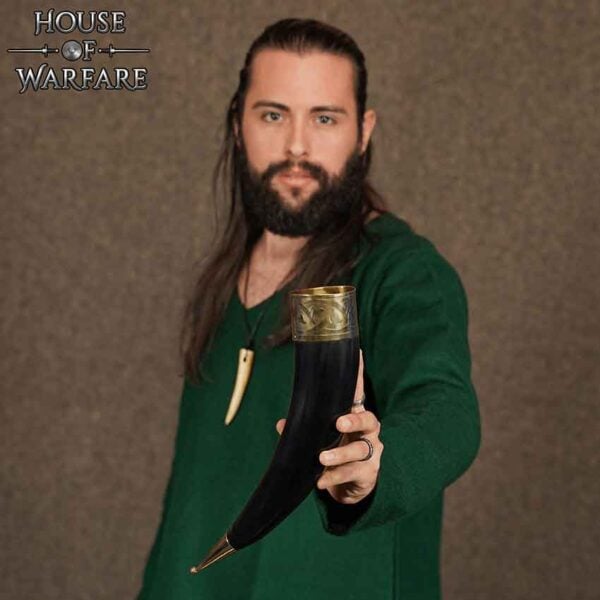 Knotwork Rim Drinking Horn