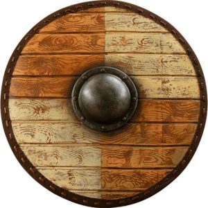 Thegn LARP Shield - White and Wood - 70 cm