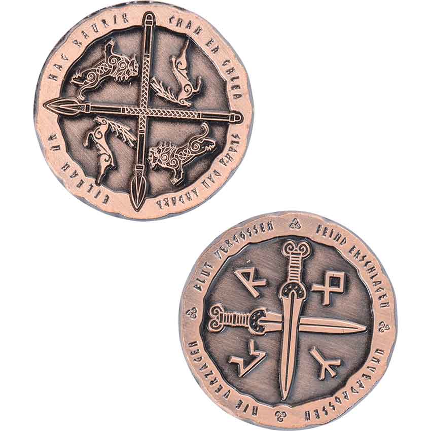 Set of 10 Copper Nordic LARP Coins