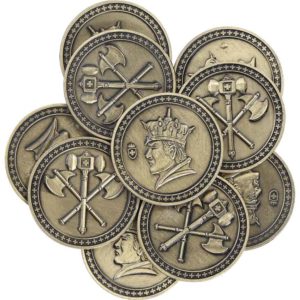 Set of 10 Gold King LARP Coins