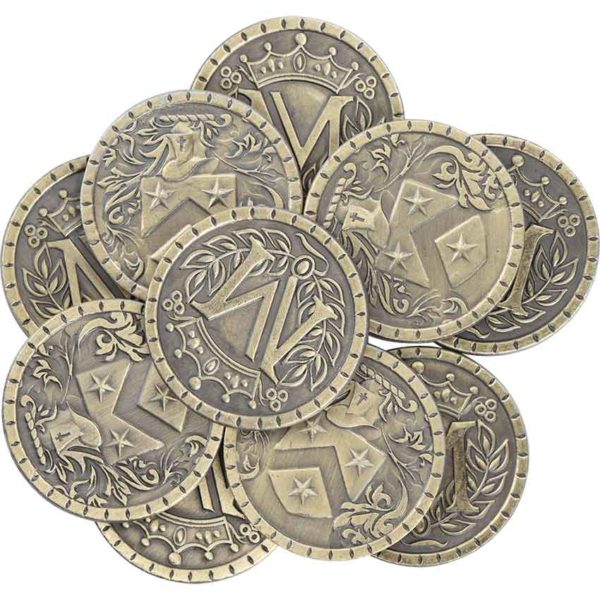 Set of 10 Gold Medieval LARP Coins