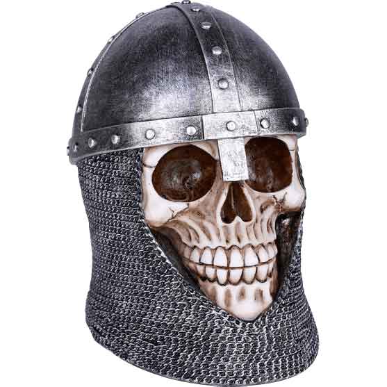 Medieval Knight Skull Statue