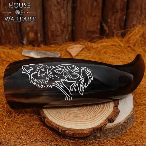 Howling Wolf Drinking Horn