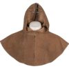 Brown Medieval Suede Hood