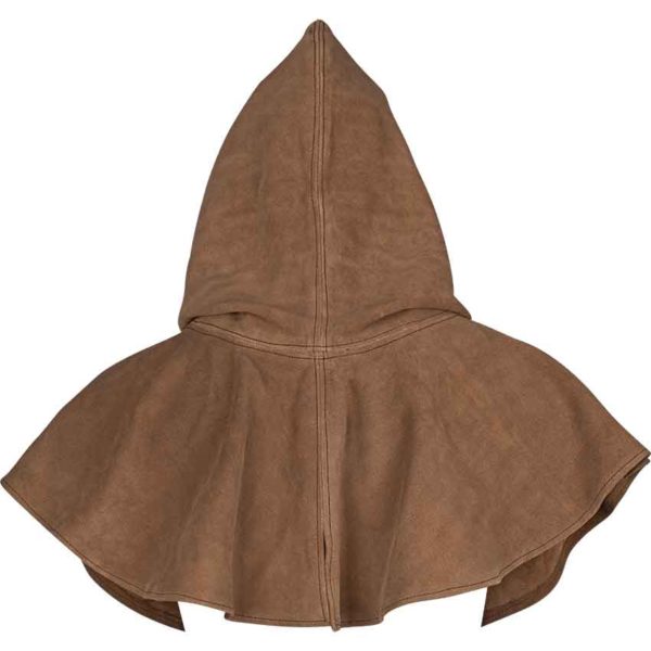 Brown Medieval Suede Hood