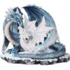 Blue and White Dragon Family Statue