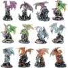 Set of 12 Tiny Dragon Statues Set