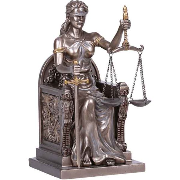 Enthroned Lady Justice Statue