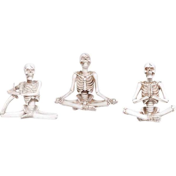 Yoga Skeleton Statue Set