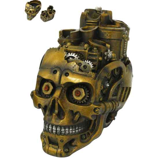 Steampunk Skull Holder and Trinket Box