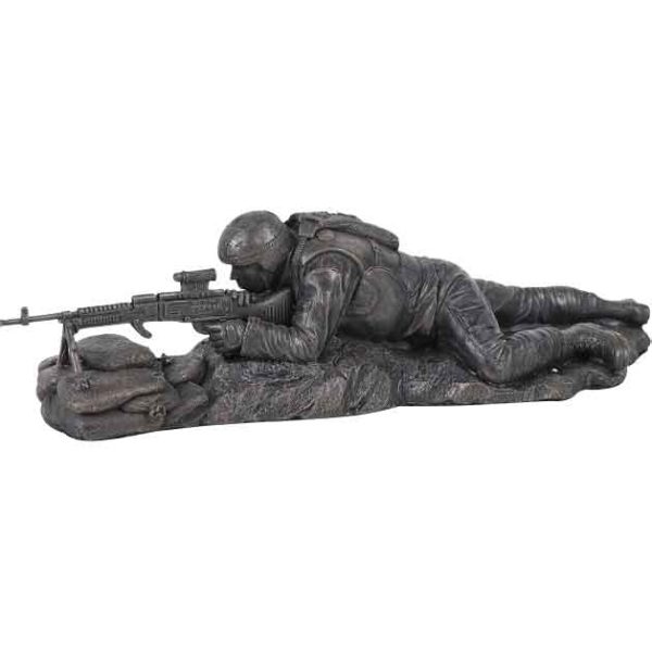 Laying Down Sniper Statue