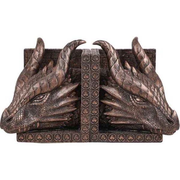 Bronze Dragon Head Bookend Set