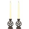 Bronze Pentacle Incense and Candleholder Set