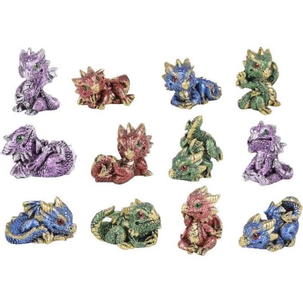 Set of 12 Mini Dragon Statues