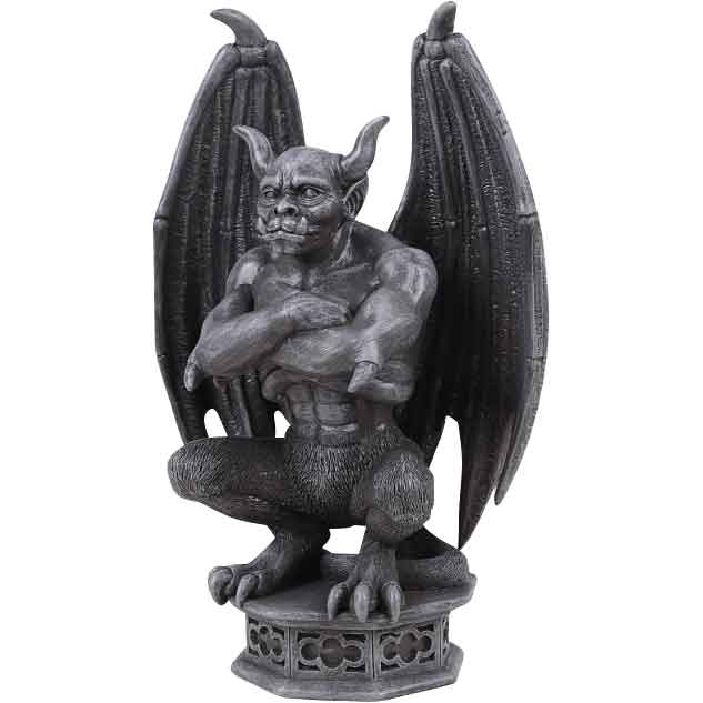Gothic Menacing Horned Demon Gargoyle Wall Sculpture Medieval Statue 