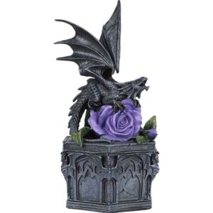 Purple Rose Dragon Trinket Box