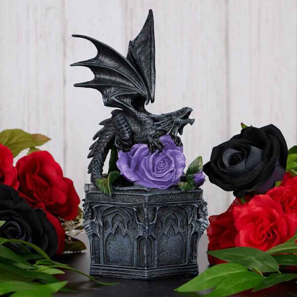 Purple Rose Dragon Trinket Box