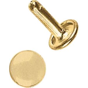 Double Cap Rivets - Brass Plated - 1/4 Inch - 100 Pack