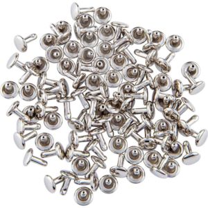 Double Cap Rivets - Nickel Plated - 1/4 Inch - 100 Pack