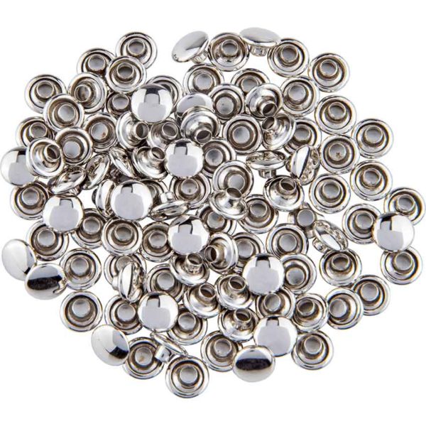 Double Cap Rivets - Nickel Plated - 1/4 Inch - 100 Pack