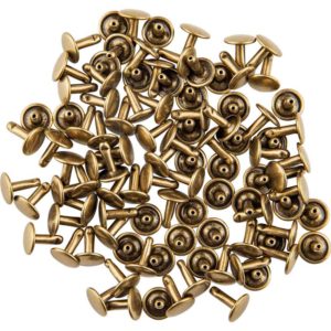 Double Cap Rivets - Antique Brass - 5/16 Inch - 100 Pack