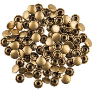 Double Cap Rivets - Antique Brass - 5/16 Inch - 100 Pack