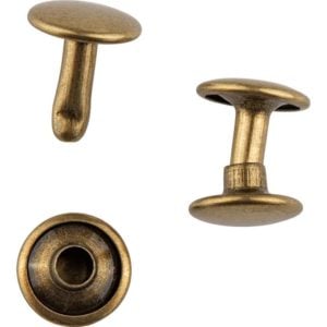 Double Cap Rivets - Antique Brass - 5/16 Inch - 100 Pack
