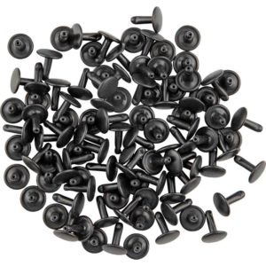 Double Cap Rivets - Black - 5/16 Inch - 100 Pack