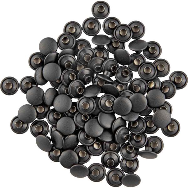 Double Cap Rivets - Black - 5/16 Inch - 100 Pack