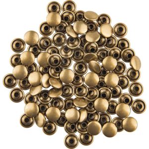 Double Cap Rivets - Antique Brass - 7/16 Inch - 100 Pack