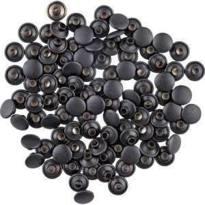 Double Cap Rivets - Black - 7/16 Inch - 100 Pack