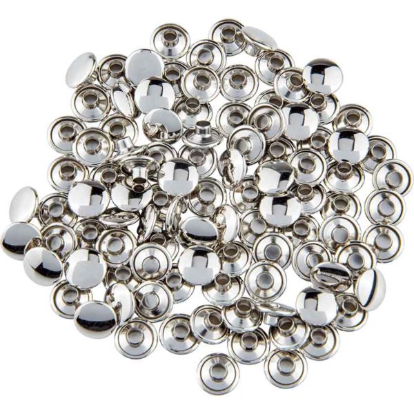 Double Cap Rivets - Nickel Plated - 7/16 Inch - 100 Pack