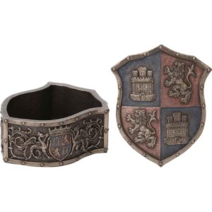 Medieval Crest Bronze Trinket Box