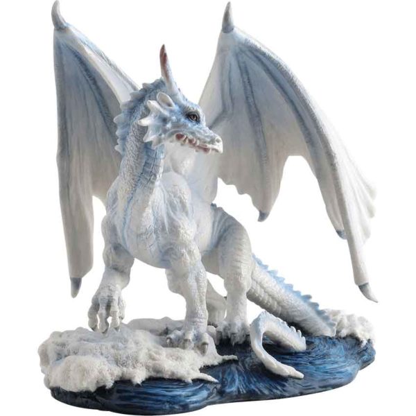 Glacial White Dragon Statue