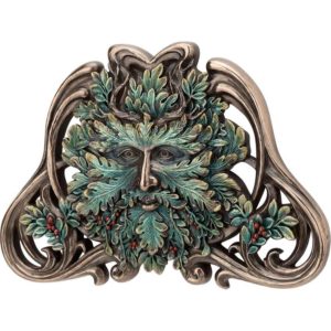 Winter Mistletoe Bronze Greenman Plaque