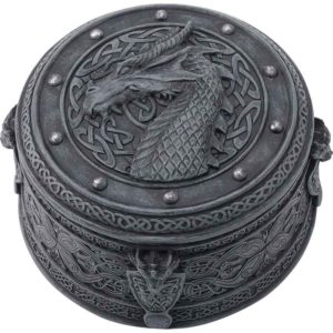 Celtic Dragon Round Trinket Box