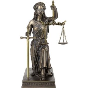 Lady Justice Kneeling Statue with Letter Opener