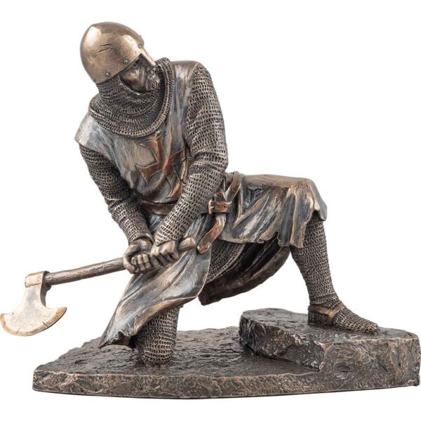Kneeling Knights Templar with Axe Statue