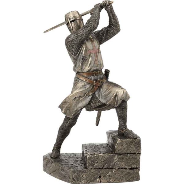 Knights Templar with Two Handed Sword Statue