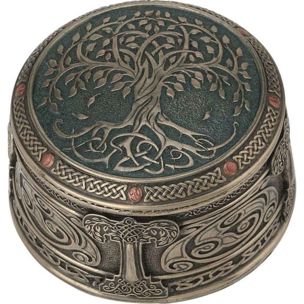 Round Tree of Life Bronze Trinket Box