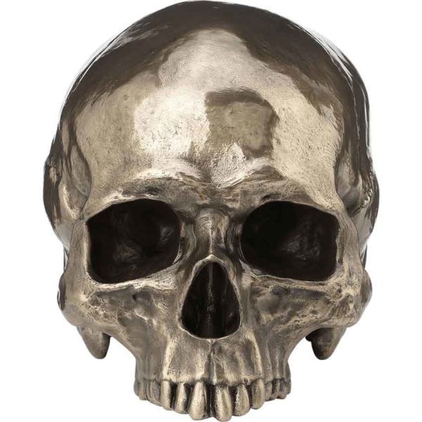 Bronze Jawless Skull Statue
