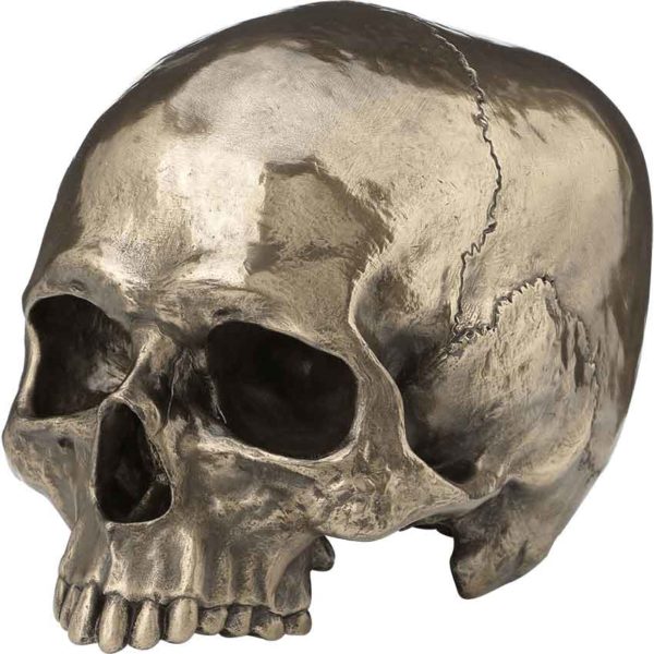 Bronze Jawless Skull Statue