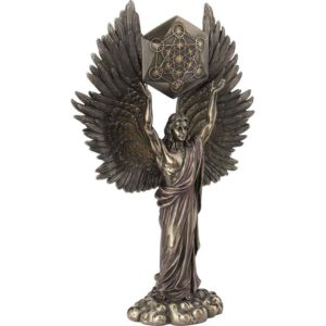 Metatron with Sacred Geometry Cube Statue