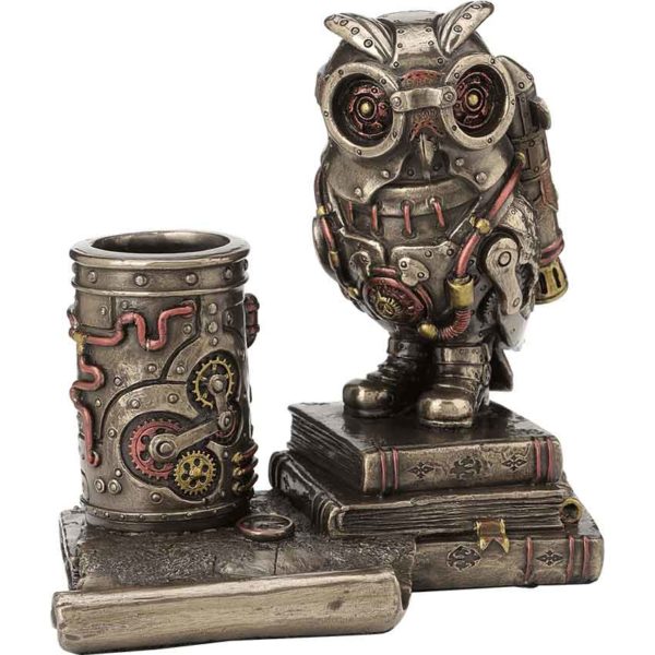 Steampunk Owl Phone and Pen Holder