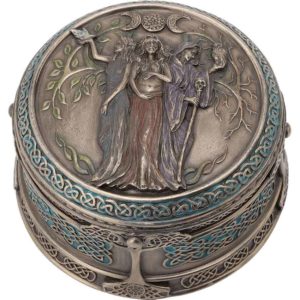 Celtic Triple Goddess Bronze Trinket Box
