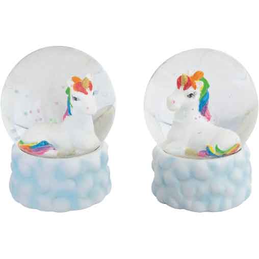 Palla Di Neve Lovely Rainbow Unicorn | Base Nuvola Blu Con Unicorno Criniera Arcobaleno | Regalo Magico Per Bambini E Collezionisti